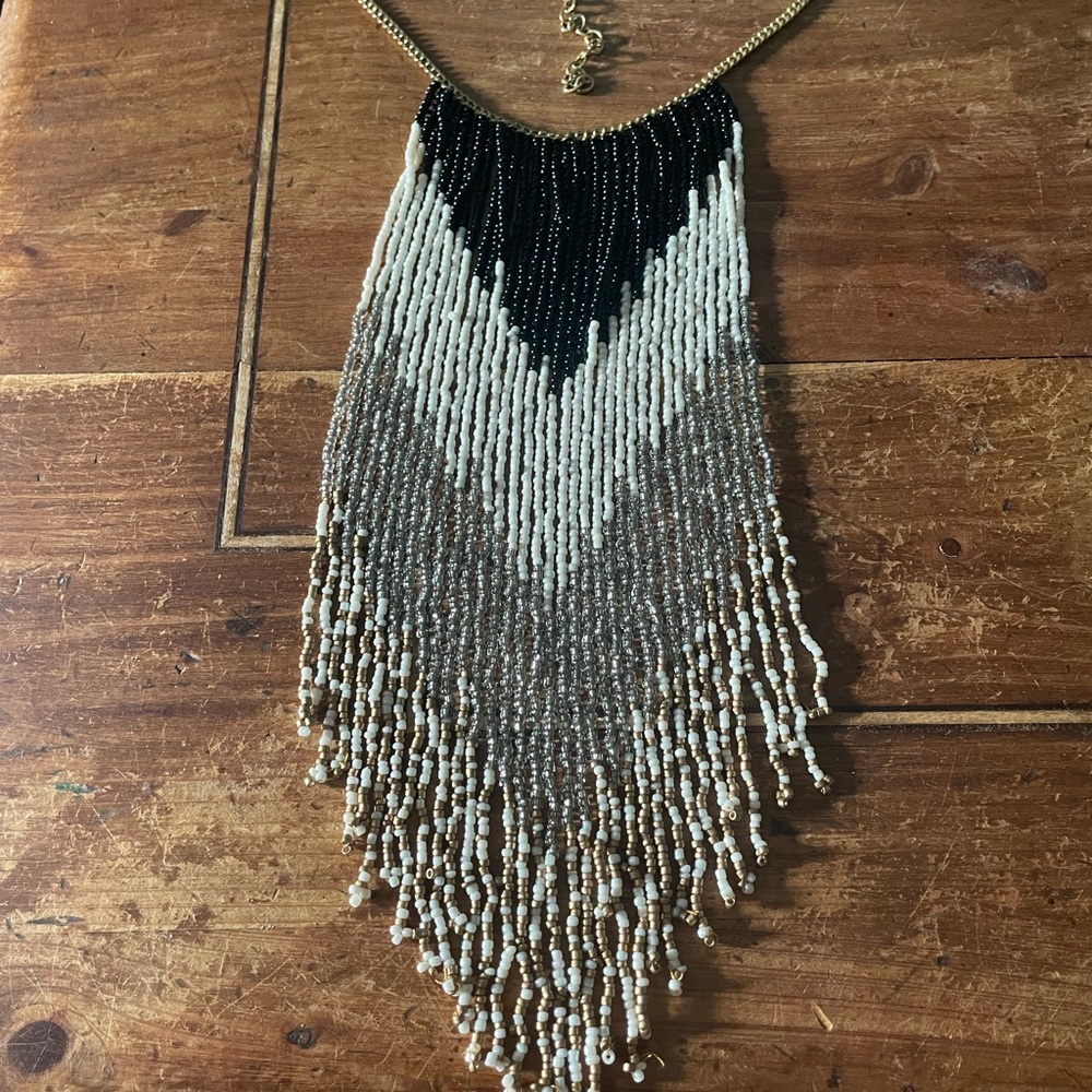 Beautiful Seed Bead Fringe Necklace